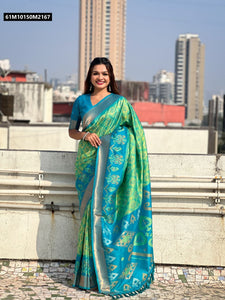TRENDBUY Exquisite Patola Silk Sarees with Meenakari Ikkat & Zari Woven Pallu for Festive Occasions