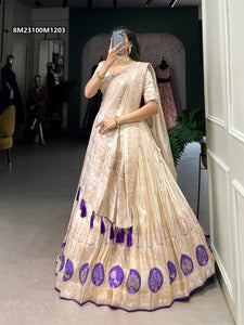TRENDBUY Exquisite Shimmer Lehenga Choli Set with Mirror & Bead Handwork