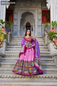 TRENDBUY Exquisite Tasar Silk Kalamkari Lehenga Choli Set for Festive Occasions