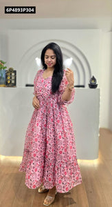 TRENDBUY Floral Georgette Maxi Dress - Vacation & Holiday Special