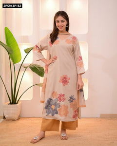 TRENDBUY Floral Print Cotton Salwar Kameez Set with Dupatta