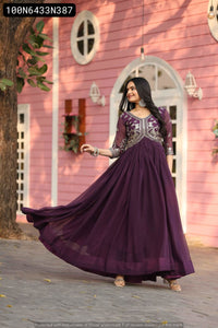 TRENDBUY Fox Georgette Sequence Work Anarkali Gown