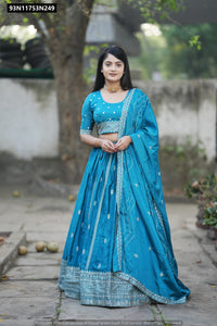 TRENDBUY Heavy Chinon Embroidered Lehenga Choli with Zari & Sequence Work