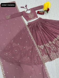 TRENDBUY Heavy Embroidered Fox Georgette Lehenga Choli Set with 7mm Sequence Work