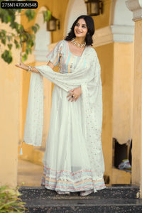 TRENDBUY Heavy Fox Georgette Embroidered Lehenga Choli with Dupatta