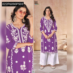 TRENDBUY Heavy Rayon Embroidered Kurta & Palazzo Set