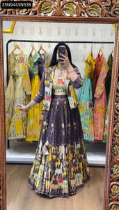 TRENDBUY Kalamkari Print Cotton Lehenga Choli Set with Jacket