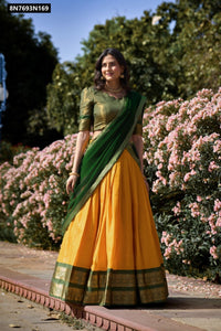 TRENDBUY Kanchipuram Zari Weaving Lehenga Choli with Georgette Dupatta for Women