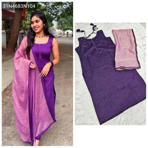 TRENDBUY New Pure Vichitra Silk Kurti & Heavy Dupatta Set