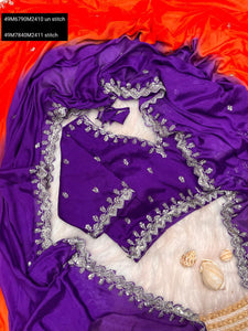 TRENDBUY Ombre Chinnon Saree with Heavy Embroidery, Sequence & Jari Work Blouse