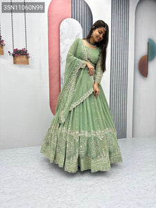 TRENDBUY Premium Fox Georgette Embroidered Lehenga Choli Set with 7mm Sequence Work
