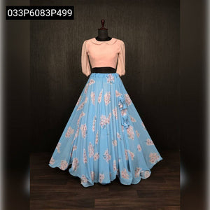 TRENDBUY Ready-to-Wear Faux Georgette Digital Floral Print Lehenga Choli Set
