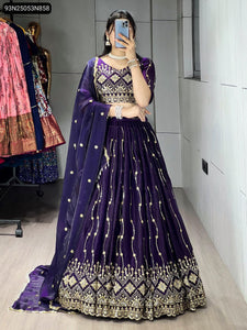 TRENDBUY Royal Glamour Beads Embroidered Fendy Satin Lehenga Choli Set