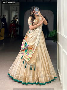 TRENDBUY Shimmer Paithani Zari Weaving Lehenga Choli with Dupatta - Festive Ethnic Wear