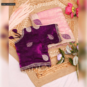 TRENDBUY Soft Banarasi Silk Saree with Zari Meenakari Weaving & Rich Pallu