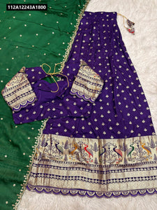 TRENDBUY Soft Fabric Jacquard Border Half Saree Lehenga Choli Set