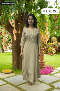 TRENDBUY Super Heavy Premium Quality Embroidered Rayon Gown