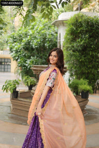 TRENDBUY Trending Cosmos Jacquard Lehenga Choli with Russian Silk Dupatta
