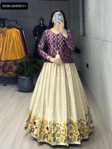 TRENDBUY Women's Jacquard Silk Paithani Lehenga Koti Set - Festive Ready
