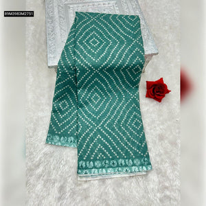 TRENDBUY Women's Pure Linen Cotton Digital Print Saree with Contrast Blouse