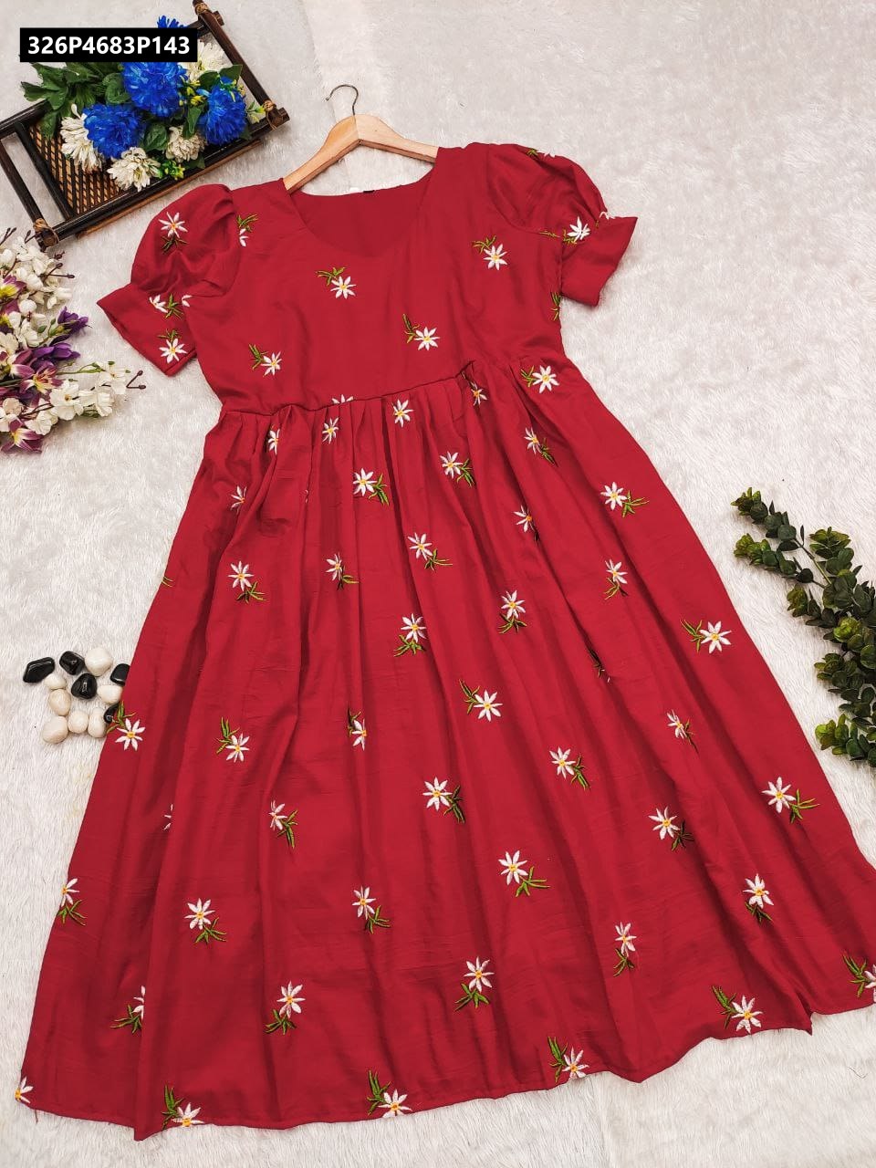 sachin and babi light blue dress Red Linen-Blend Embroidered Button-Front Cami Maxi Dress