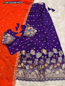 TRENDBUY Women's Traditional South Indian Half Saree Lehenga Choli Set