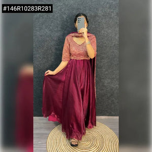 Trending 4-in-1 Designer Lehenga Choli – Space Silk & Zari Work for Women