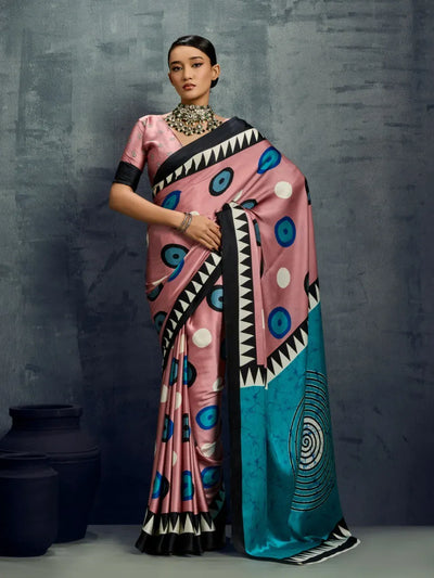 Trending Ajrakh Modal Satin Saree - Soft & Elegant for Women