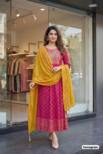 Trending Anarkali Gown - Embroidered Rayon for Festive & Party
