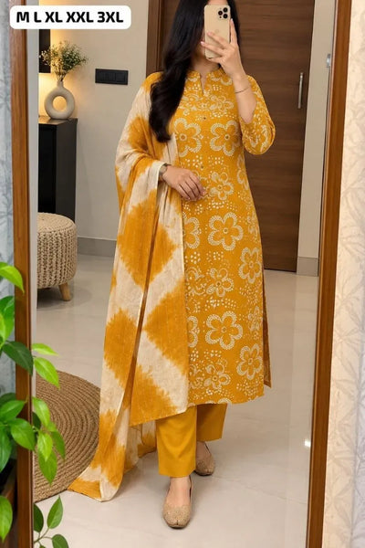 Trending Bamboo Cotton Kurti Set - Festive Wear with Dupatta | Sizes S-3XL