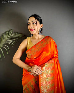 Trending Banarasi Lichi Silk Saree - Multicolour Patola Minakari for Party Wear