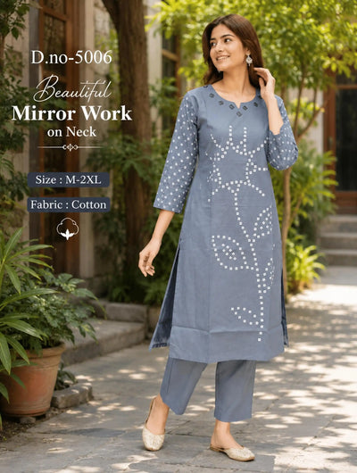 Trending Bandhani Cotton Co-ord Set with Mirror Work for Festive Wear
