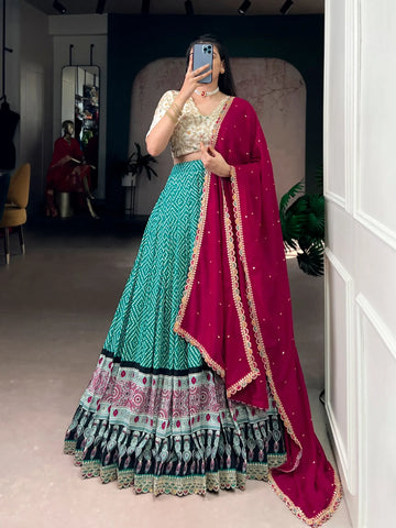 Trending Bandhej Rayon Lehenga Choli - Festive Wear for Women