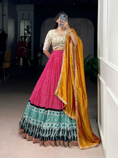 Trending Bandhej Rayon Lehenga Choli - Festive Wear for Women