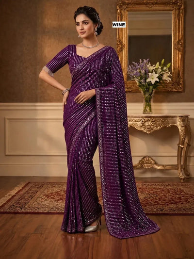 Trending Bollywood Design Saree - Heavy Sequins Georgette for Wedding Season