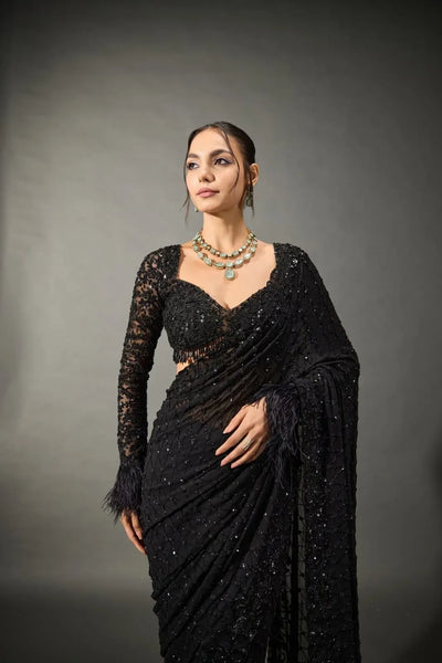 Trending Bollywood Sequins Saree - Heavy Embroidery for Parties