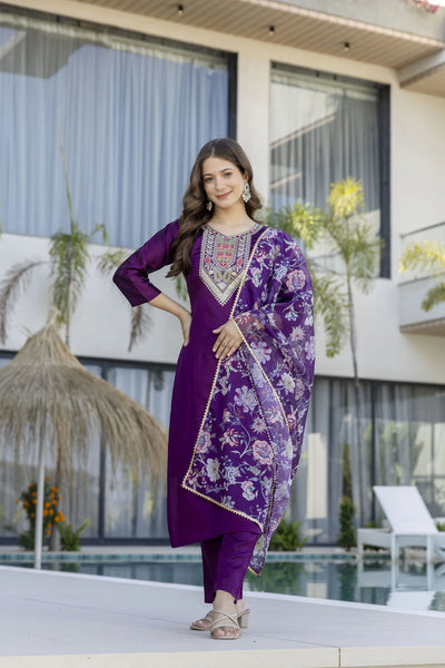 Trending Chanderi Kurti Set - Festive Wear with Dupatta | Sizes S-XXL