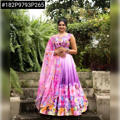 Trending Chinon Floral Lehenga - Elegant Festive Wear for Women