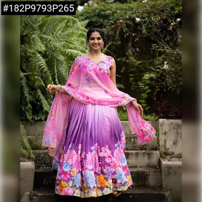 Trending Chinon Floral Lehenga - Elegant Festive Wear for Women