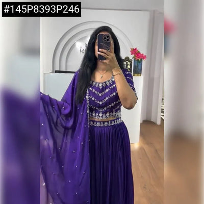 Trending Chinon Lehenga Set - Elegant Embroidery for Women