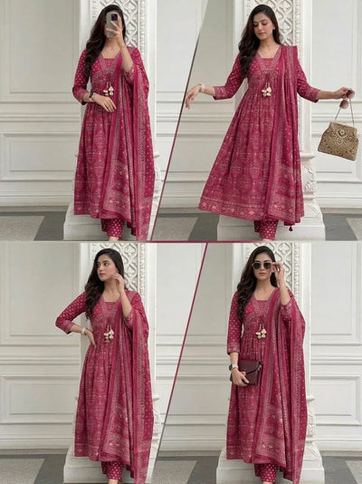 Trending Cotton Anarkali Kurti Set - Embroidered Festive Wear for Women