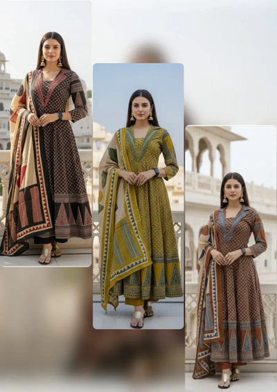 Trending Cotton Anarkali Set - Festive Wear | Sizes M-3XL