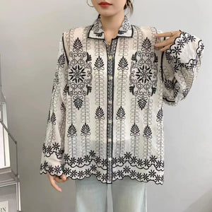 Trending Cotton Embroidered Top - Elegant Full Sleeve for Women