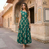 Trending Cotton Floral Maxi Dress - Elegant Sleeveless Ruffle for Women