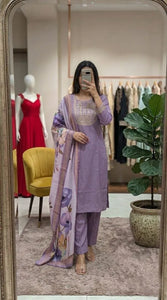 Trending Cotton Kurta Set - Elegant Festive Wear with Chanderi Dupatta for Women