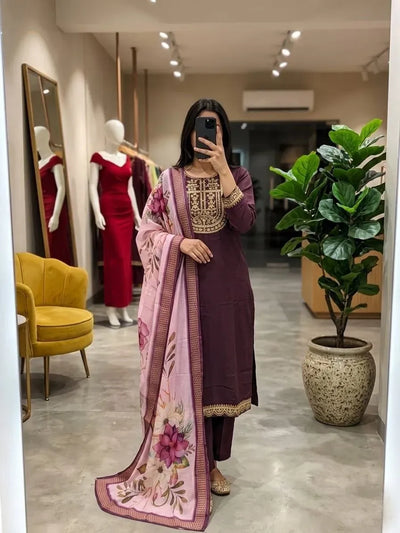 Trending Cotton Kurta Set - Elegant Festive Wear with Chanderi Dupatta for Women