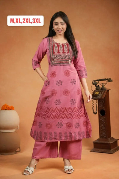 Trending Cotton Kurti & Palazzo Set - Elegant Style for Women