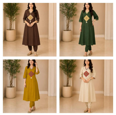 Trending Cotton Kurti Set - Elegant Plus Size Festive Wear