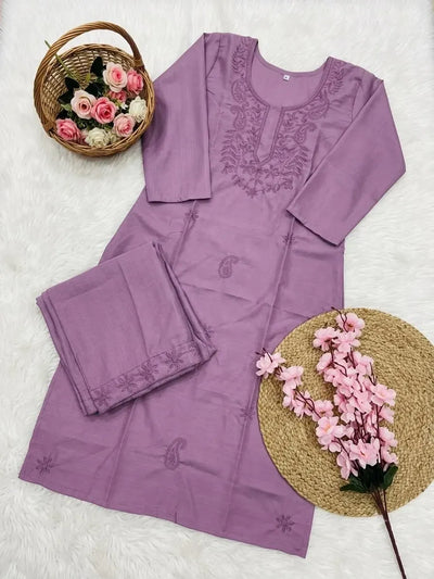 Trending Cotton Silk Kurti - Festive Wear with Heavy Embroidery | Sizes M-5XL