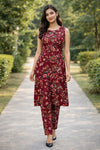 Trending Crepe Kurti with Pant Set - Stylish Floral Print for Women